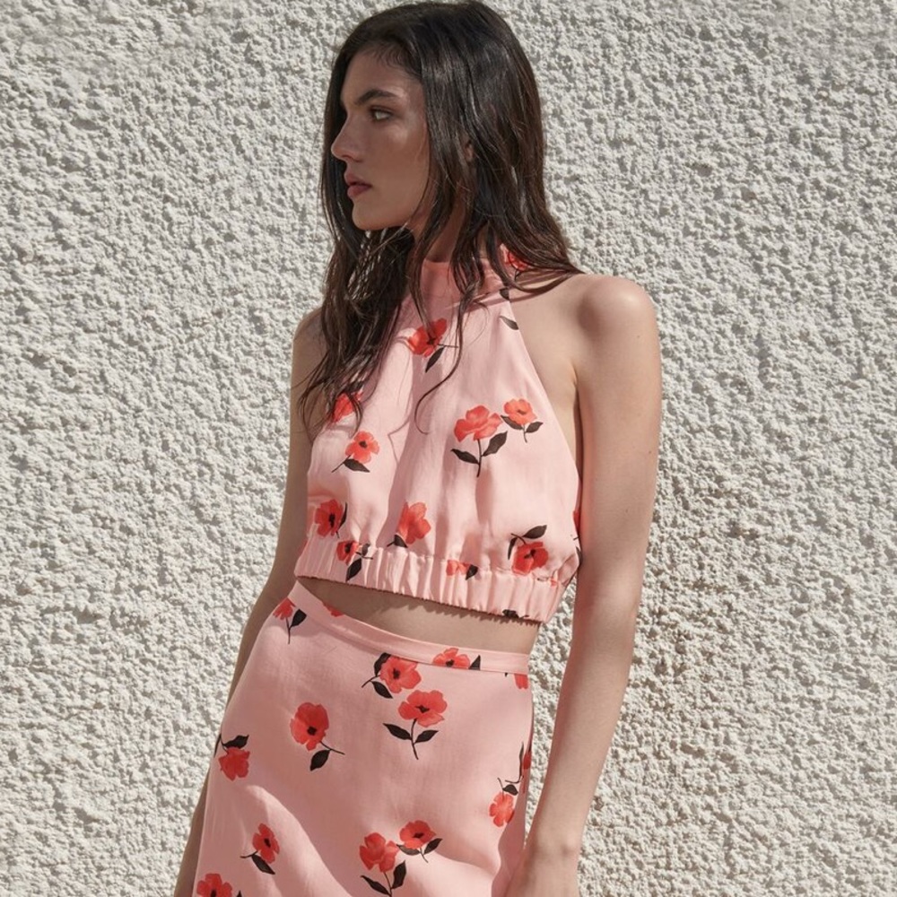 ZARA - NWT Flower Linen Blend Print Crop